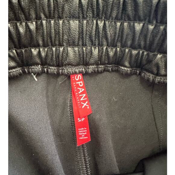 SPANX Faux Leather Like Jogger Pants Pull-On Elastic Waist Size Small - Picture 3 of 10